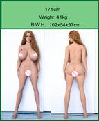 XSHARK Custom Face Head 171cm Sexy Huge Breast Big Curly Hair Silicone Sex Doll For Man Real Skin by AutomaticWoman